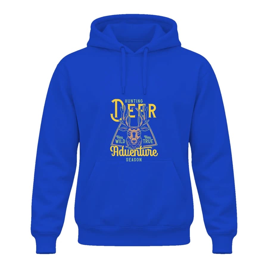 Hoodie — Aventure · Forêt profonde — الأمام — أزرق